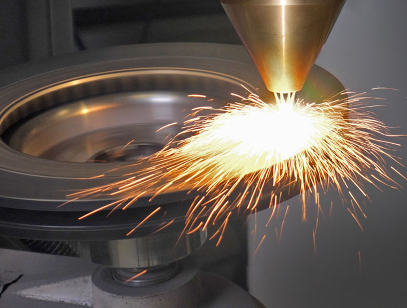 Laser cladding of a brake disc